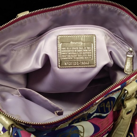 Coach Tote in colorful Poppy pattern - Picture 2 of 3